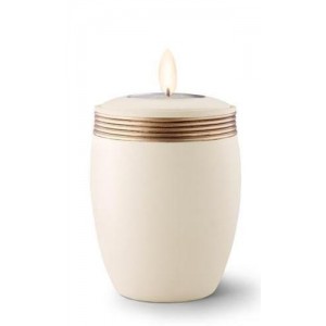 Ceramic Candle Holder Keepsake Urn (Velvet-like surface) – CREAM